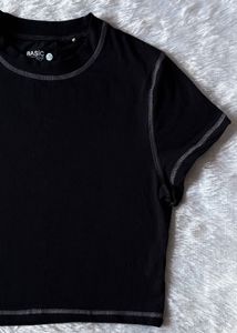 Rio Black Cropped T-Shirt
