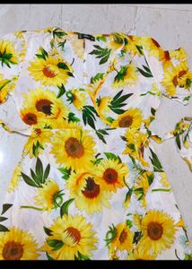 Price Drop-Shein Sunflower Print Mini Dress