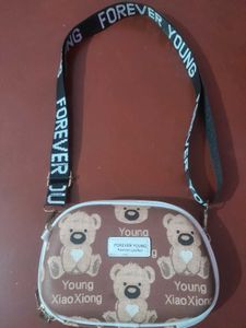Cute Bear Print Crossbody Bag