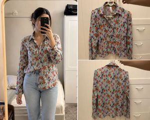KAZO Chic Floral Satin Shirt | Size S