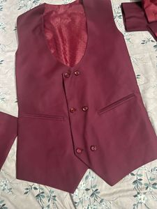 Men's Burgundy Suit Set