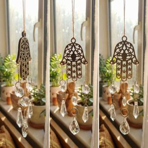 Hamsa Hand Crystal Suncatcher