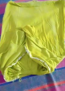 Lime Green Lace-Up top