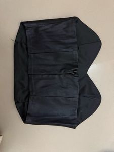 Chic Black Faux Leather Corset Top