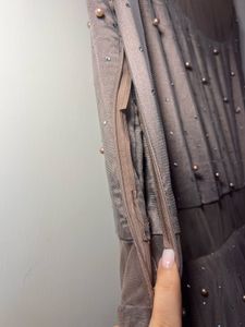 Elegant Grey Embellished Dress