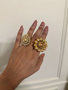 Combo of 2 Ethnic Kundan Rings