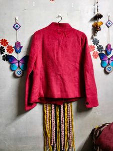 💗Bright Pink Double-Breasted Jacket