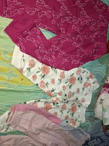 Cute Bunny & Floral Print Pajama Set
