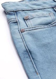 HERE&amp;NOW  High Waisted Light Wash Straight Leg Jea