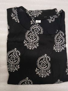 Black White Paisley Print Dress Material