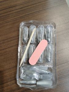 Glam Marble &amp; Glitter Press-On Nails