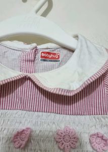 Baby Girls Pink Striped Dress