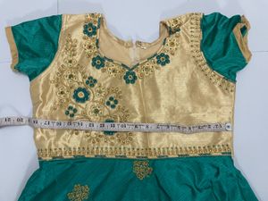 Elegant Green &amp; Gold Lehenga Choli