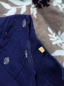 Elegant Dark Purple Kurti with Gold Motifs