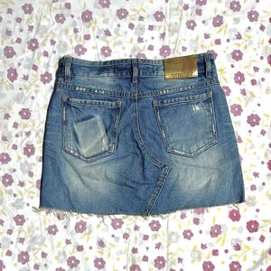 Cute Blue Denim Mini Skirt