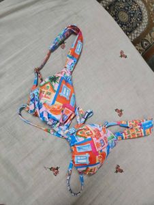 Vibrant House Print Bikini Top