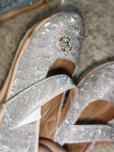 Girls Silver Ballerina Shoes