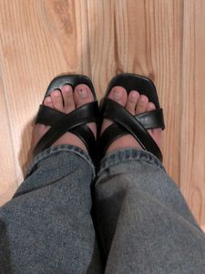 Chic Black Cross-Strap Heels