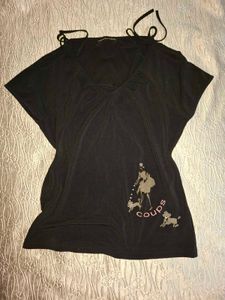 Cute Black Top with Dog Graphic