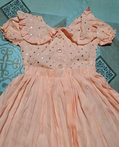 Cute Peach Party Dress with Sparkles