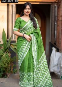 Pure Chanderi Hand Batik Saree
