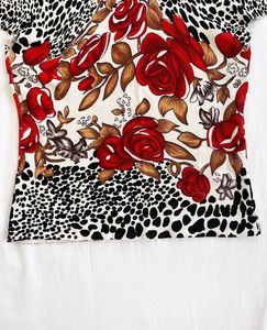 Floral &amp; Leopard Print Top