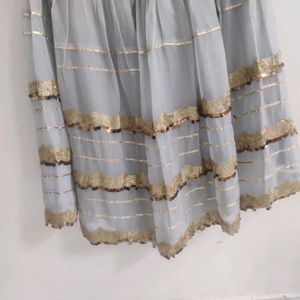 Elegant Grey Kurta Set with Sharara
