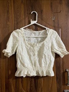 Chic Cream Lace Crop Top
