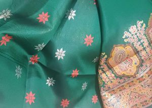 🆕️ Bottle Green Silk Saree with Intricate Border