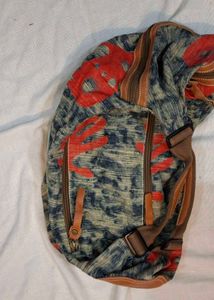 Unique Printed Hobo Bag with Leather Accents