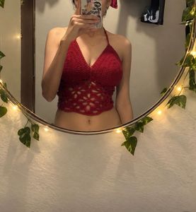 Crochet Halter Neck Crop Top