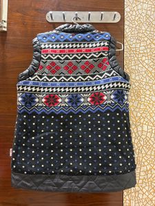 Reversible Patterned Sleeveless Jacket