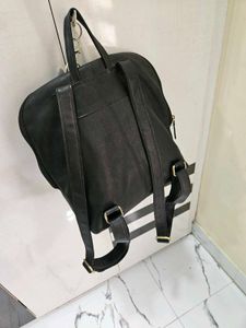 Stylish Black Leather Backpack
