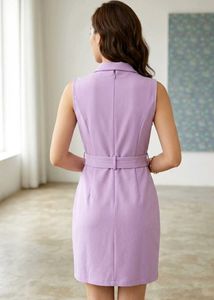 Sleeveless Lavender Blazer Dress
