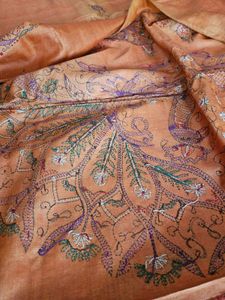 Kantha work pure silk saree