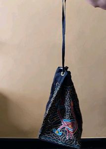 Embroidered Drawstring Backpack