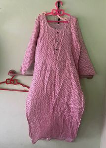 Pink Zigzag Print Kurta