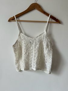 White Lace Crop Top