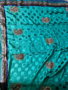 Diwali Offer!! Festive Green Zardosi Sari
