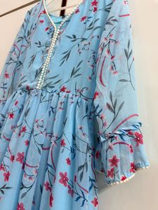 Beautiful Blue Floral Maxi Dress