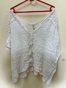 White Crochet Detail Tunic