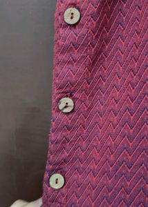 Maroon V-Neck Sleeveless Kurta