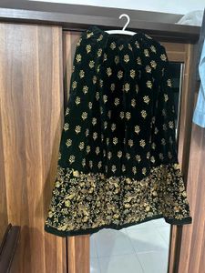 bottle green colour lehenga choli