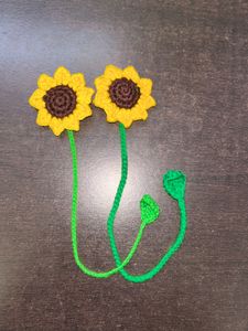 Handmade Crochet Sunflower Bookmarks