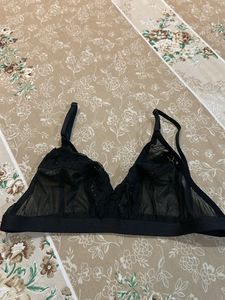 Sheer Black Lacy Bralette- 34 B