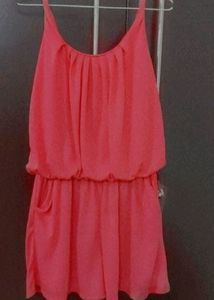 Red Sleeveless Romper