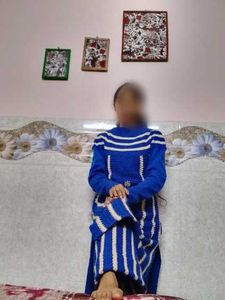 Elegant Blue Knitted Suit