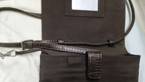Vintage Brown crocodile Embossed Shoulder Bag