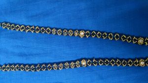 Black and golden long pendant chain