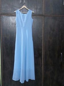 Elegant Light Blue Maxi Dress